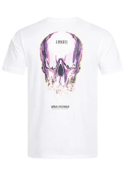 Stilreich Geschäft 23 Seventyseven Lifestyle Herren T-Shirt Mit Melted Skull Print Weiss