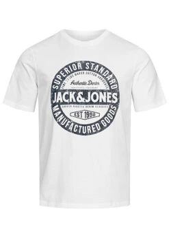 Jack & Jones Jack And Jones Herren NOOS T-Shirt Mit Rundhals Und Print Cloud Dancer Weiss