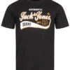 Jack & Jones Jack And Jones Herren T-Shirt Mit Rundhals Und Logo Print Schwarz
