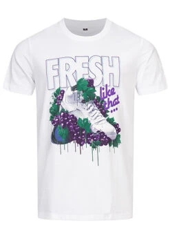 Mister Tee Herren T-Shirt Mit Rundhals Und Fresh Print Weiss