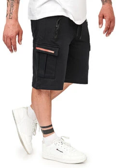 Seventyseven Lifestyle Herren Cargo-Shorts Mit 5-Pockets Und Label Schwarz -Stilreich Geschäft 23060063 3